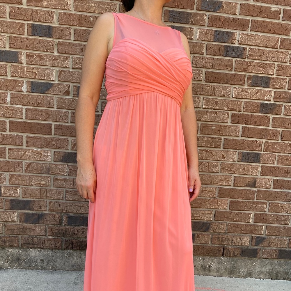 Salmon bridesmaid or prom dress
